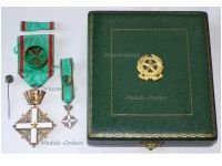 Italy Order of Merit of the Italian Republic Officer's Cross 1951 with Miniature and Lapel Pin Boxed