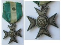 Italy WW1 Military Cross for Long Service XVI for 16 Years for NCOs in Silvered Bronze