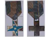 Italy WW2 ONB Pale Blue Cross of Merit Mussolini's Fascist Youth Organization 1933 1937 for Girls of Age 8-14 in Silver 800