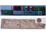 Italy WW2 Ribbon Bar of 7 Medals of an Italian Air Force Pilot (Volunteers of Liberty, Commemorative 1943 1945, Army & Air Force Long Command, Maurizian Medal, Order of Merit of the Italian Republic Officert's Cross)