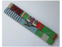Italy WW2 Ribbon Bar of 6 Medals of an Italian Air Force Pilot (Volunteers of Liberty, 1943 1945, Long Command Medal, Order of Merit Knight's Cross)