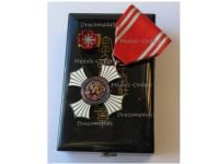 Japan WW2 Order of Merit of the Japanese Red Cross Society Gold Cross with Ribbon Bar Boxed
