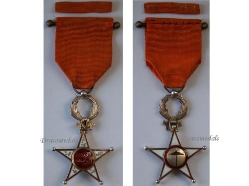 Morocco WW1 Royal Order of Ouissam Alaouite Knight's Star 1st Type with Ribbon Bar