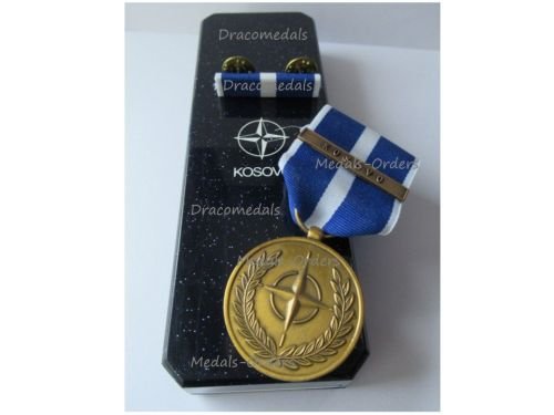 NATO Kosovo War Medal 1998 2002 Boxed with Ribbon Bar by Eekelers Centini