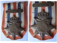 Netherlands WW2 Cross for Order and Peace 1945 with Bar 1948 Mounted by Tack