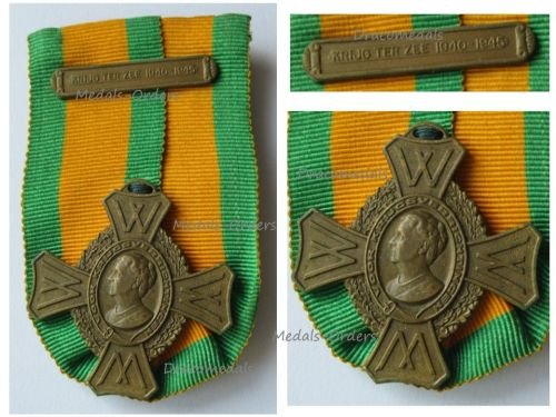 Netherlands WW2 Commemorative Cross with Clasp Krijg Ter Zee 1940 1945 by Kon. Begeer