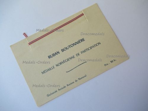 Norway WW2 Narvik Participation Medal 1940 1945 Ribbon for Lapel Pin
