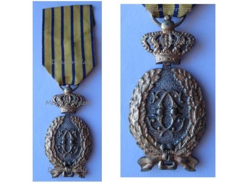 Romania WW1 Officer's Honor Badge for 25 Years Military Service 1st type 1872 1930
