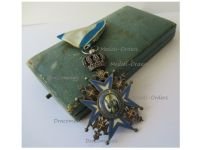Serbia Order of Saint St Sava 1883 5th Class Knight's Cross 3rd Pattern with Green Robe 1921 1941 Boxed by Sorlini Varazdin