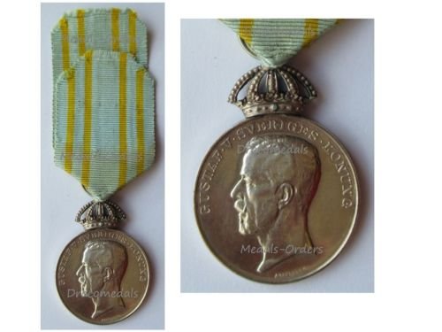 Sweden Silver Merit Medal for the Stockholm Summer Olympics 1912 King Gustaf V Issue by Lindberg