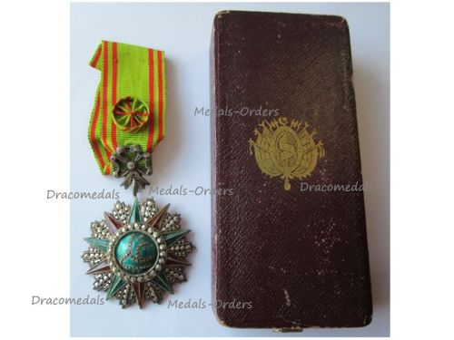 Tunisia Order of Nichan Iftikhar Officer's Star Ali Muddat Bey 1882 1902 Boxed