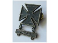 USA US Army Marksman Qualification Badge, Marked L22, Pistol Clasp S21, 1960s