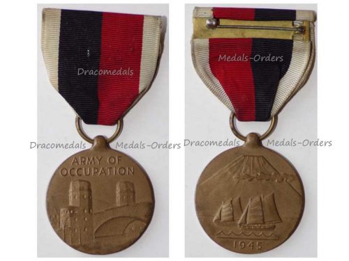 Bronze Occupation Medal Ww2 issue New. Black & red ribbon 