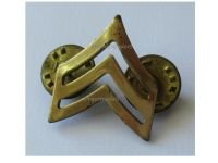 USA US Army Sergeant Brass Rank Insignia Collar Badge, Marked LI-GI, Vietnam War era, 1968 1975
