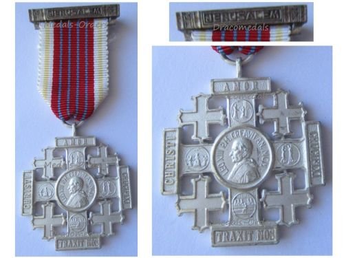 Vatican Jerusalem Cross 2nd Class with Clasp Jerusalem in Silver 800 by CDF Italy