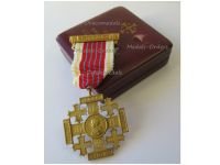 Vatican Jerusalem Cross Gold 1st Class with Clasp Jerusalem in Silver 800 Boxed by CDF Italy