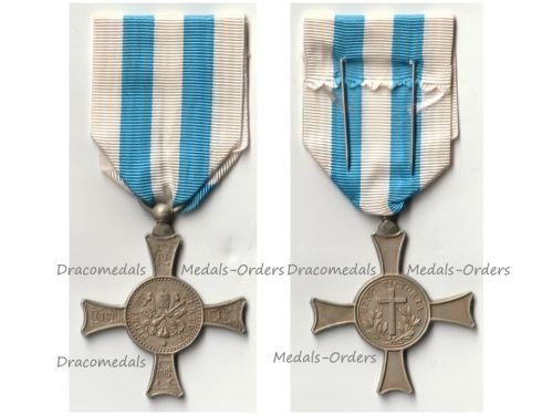 Vatican Mentana Cross 1867 of Pope Pius IX in Nickel Silver