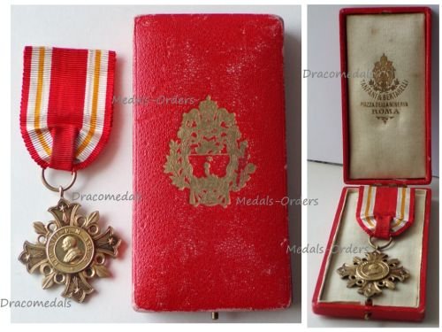 Vatican WW1 Pro Ecclesia et Pontifice Gold Cross I Class Pope Pius X 1903 1914 Boxed by Tamfani & Bertarelli
