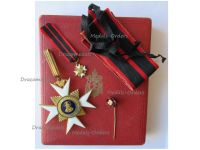 Vatican WW2 Order of St Sylvester Commander's Cross Set of Pope Pius XII, with Miniature & Lapel Badge Stickpin, Boxed by Alberti