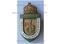 Austria Hungary WW1 Cap Badge of the Hungarian National Generosity St Stephen's Statue Green Color Official Issue