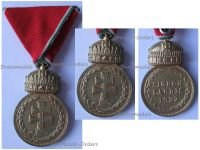 Hungary WW2 Military Merit Medal Signum Laudis with Crown 1922 Bronze Class