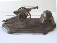 France WW1 Trench Art Patriotic Inkwell Artillery Gun Howitzer 75mm M1897 by Ouveb Numbered