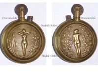 France WW1 Trench Art Petrol Lighter Erotic Naked Female