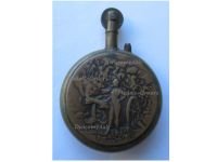 France WW1 Trench Art Lighter Marianne with 75mm Artillery Gun and Gaul Horseman
