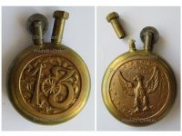 France WW1 Trench Art Lighter US Army 13th Artillery Regiment 75mm Gun Eagle Flag 1917 1918