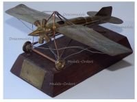 Germany WW1 Trench Art Fokker Eindecker E.III Fighter Aircrafton on Base Inscribed Champagne 1914 1917