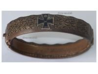 Germany WW1 Patriotic Bracelet Iron Cross & ​​​​​​​Oak Leaves "In Commemoration of the World War 1914-16"