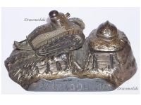 France WW1 Trench Art French Tank Renault FT17 Inkwell by Ouveb Numbered