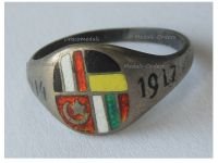 Germany WW1 Patriotic Ring, Central Powers Flags & Colors, 1914 1917 in Silver 800