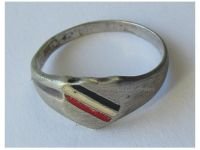 Germany WW1 Patriotic Ring with the German Imperial Flag Colors in Silver 800