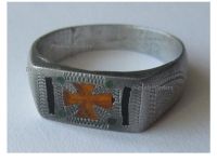 Germany WW1 Patriotic Ring with Iron Cross EK1 1914 1918 Trench Art in Aluminum