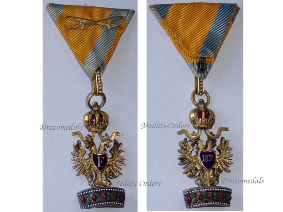 WWII German Austria Order of the Iron Crown ribbon bar's ribbon
